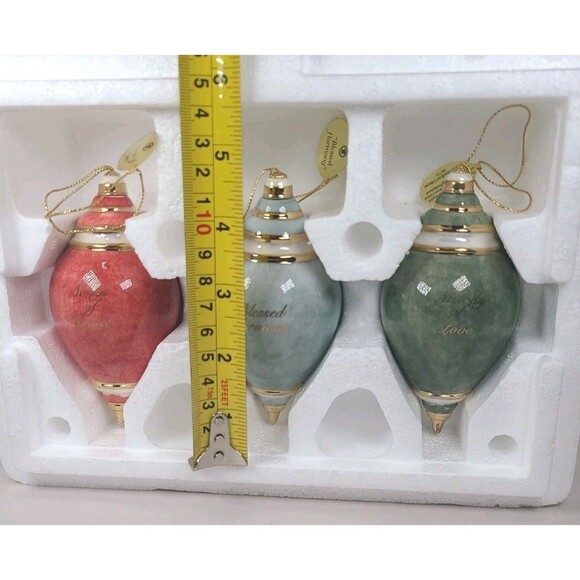 3 Vintage MJ Hummel Angels Porcelain Christmas Ornaments Bradford Editions W/COA - Picture 8 of 8